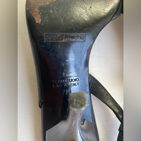 Adorable & Sexy Vintage Marc Jacob’s Black Slingback Heels 👠 with Balls on Toes - Picture 5 of 16